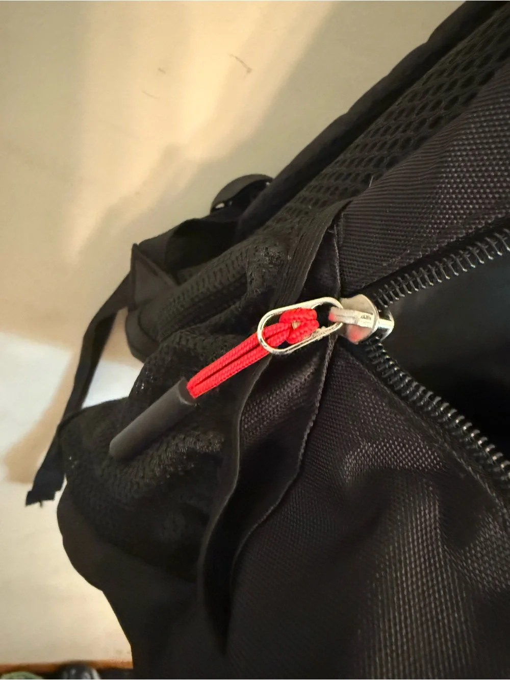 Black Men's Backpack with Red Accents